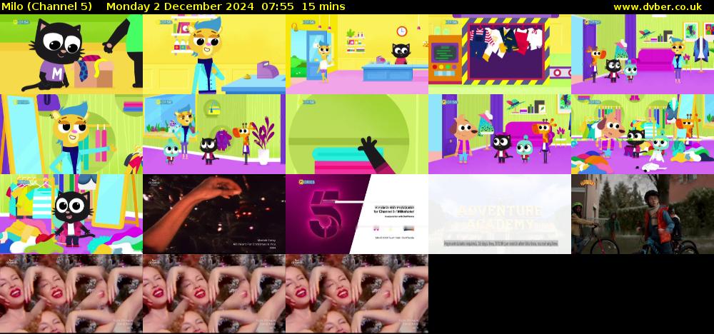 Milo (Channel 5) Monday 2 December 2024 07:55 - 08:10