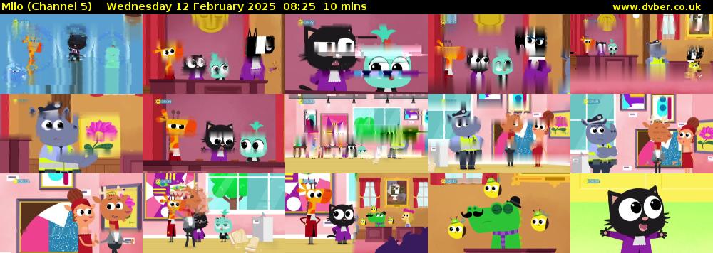 Milo (Channel 5) Wednesday 12 February 2025 08:25 - 08:35