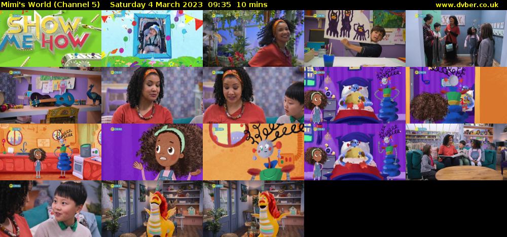 Mimi's World (Channel 5) Saturday 4 March 2023 09:35 - 09:45