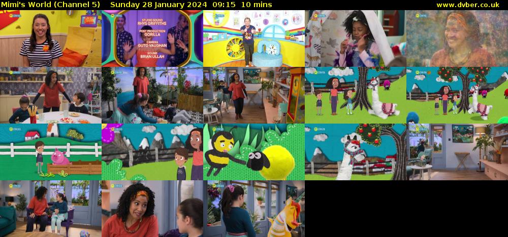 Mimi's World (Channel 5) Sunday 28 January 2024 09:15 - 09:25