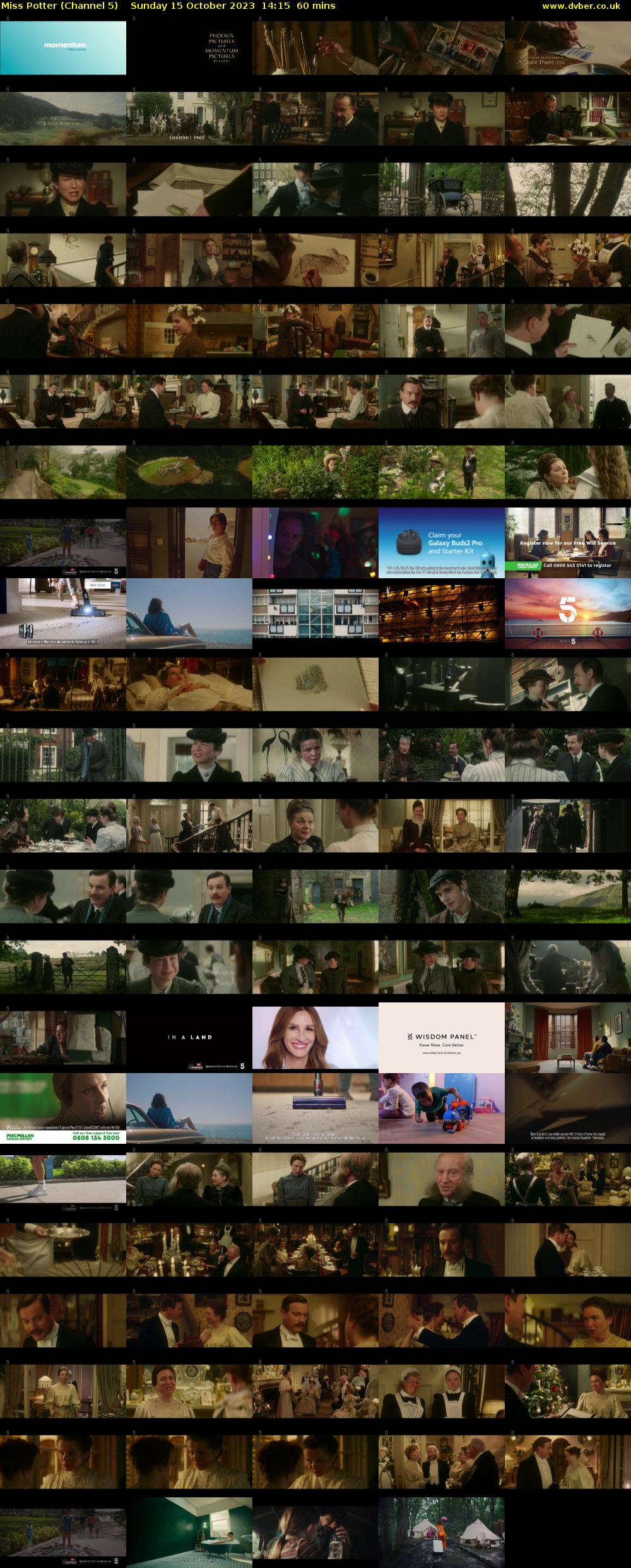 Miss Potter (Channel 5) Sunday 15 October 2023 14:15 - 15:15