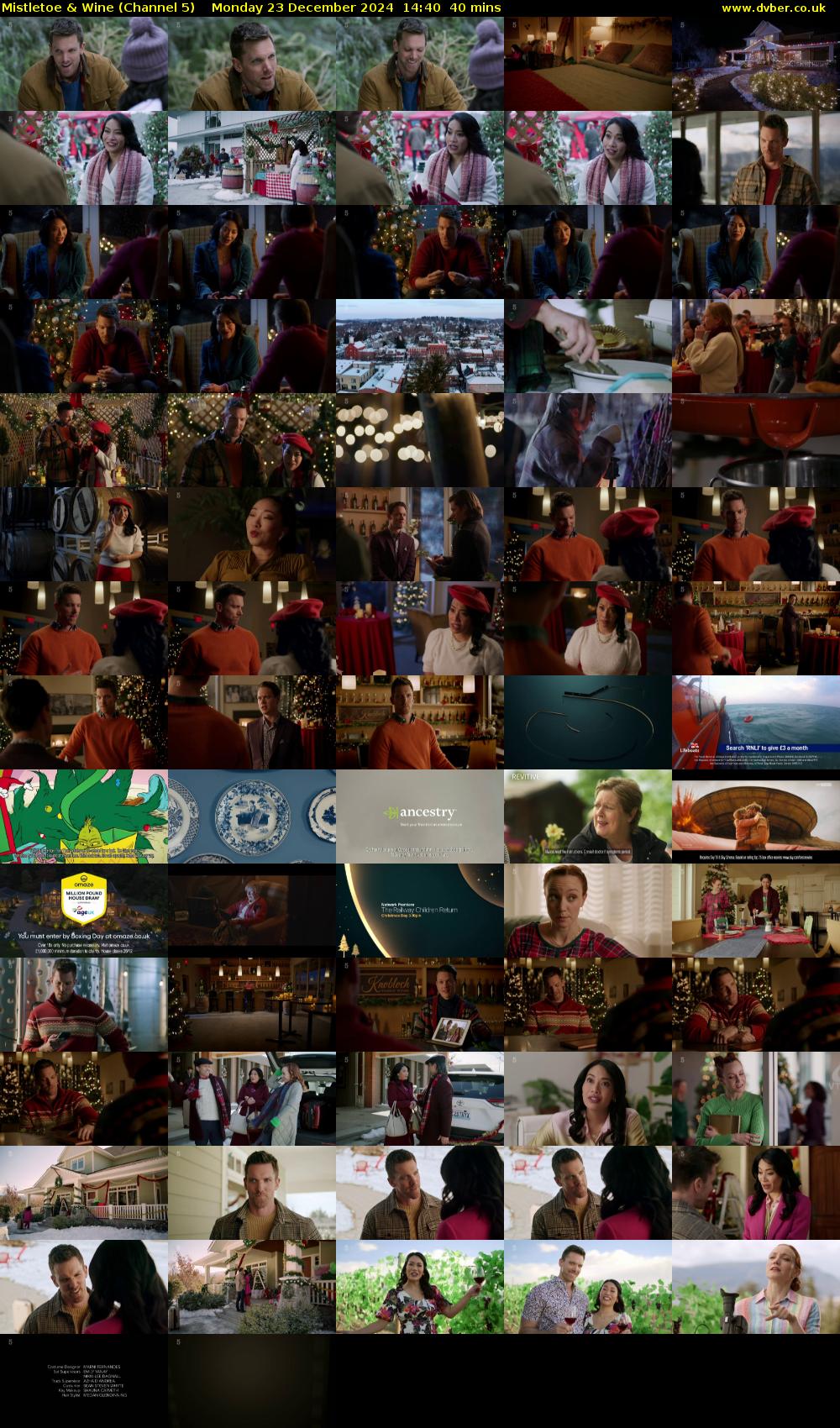 Mistletoe & Wine (Channel 5) Monday 23 December 2024 14:40 - 15:20