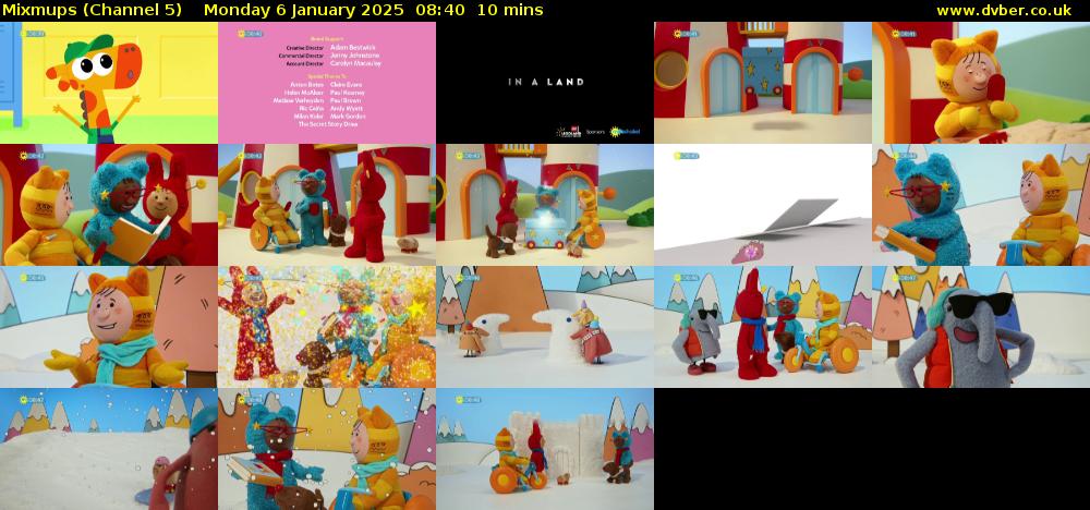 Mixmups (Channel 5) Monday 6 January 2025 08:40 - 08:50