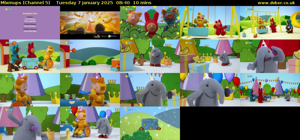 Mixmups (Channel 5) Tuesday 7 January 2025 08:40 - 08:50
