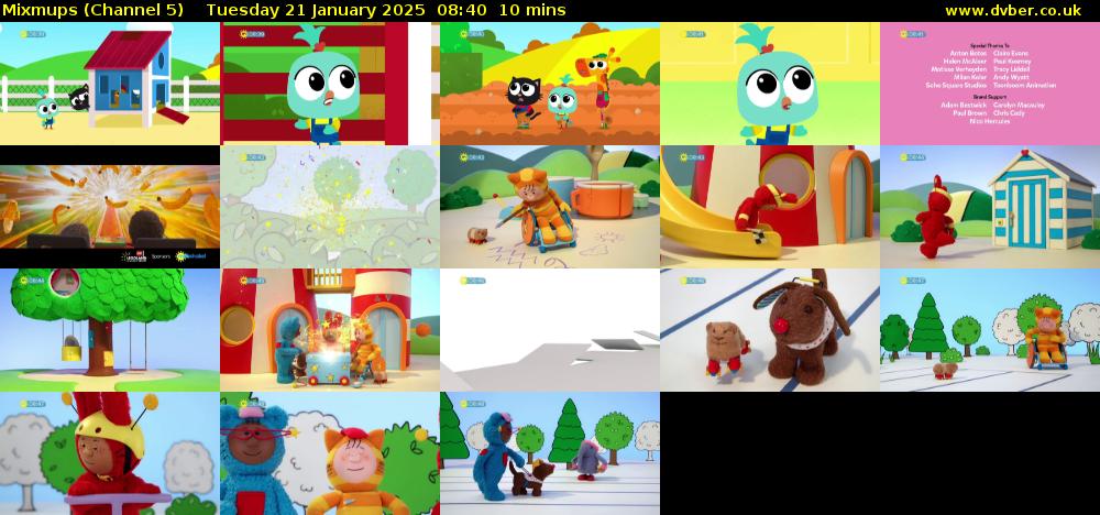 Mixmups (Channel 5) Tuesday 21 January 2025 08:40 - 08:50