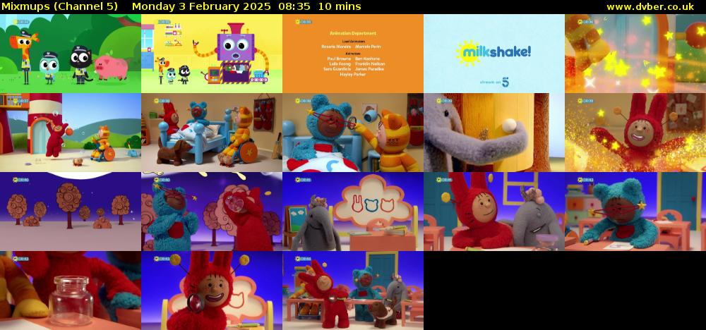 Mixmups (Channel 5) Monday 3 February 2025 08:35 - 08:45