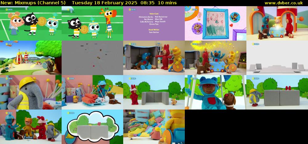 Mixmups (Channel 5) Tuesday 18 February 2025 08:35 - 08:45