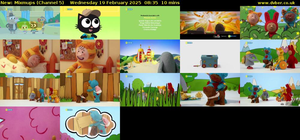 Mixmups (Channel 5) Wednesday 19 February 2025 08:35 - 08:45