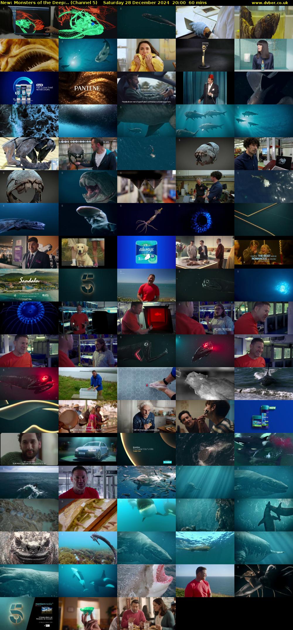 Monsters of the Deep:.. (Channel 5) Saturday 28 December 2024 20:00 - 21:00