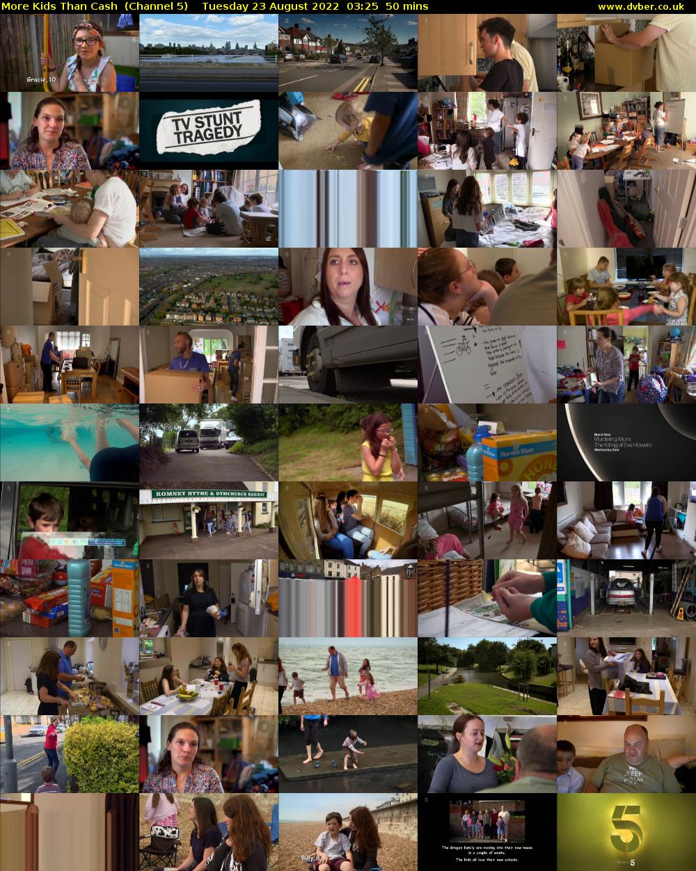 More Kids Than Cash  (Channel 5) Tuesday 23 August 2022 03:25 - 04:15