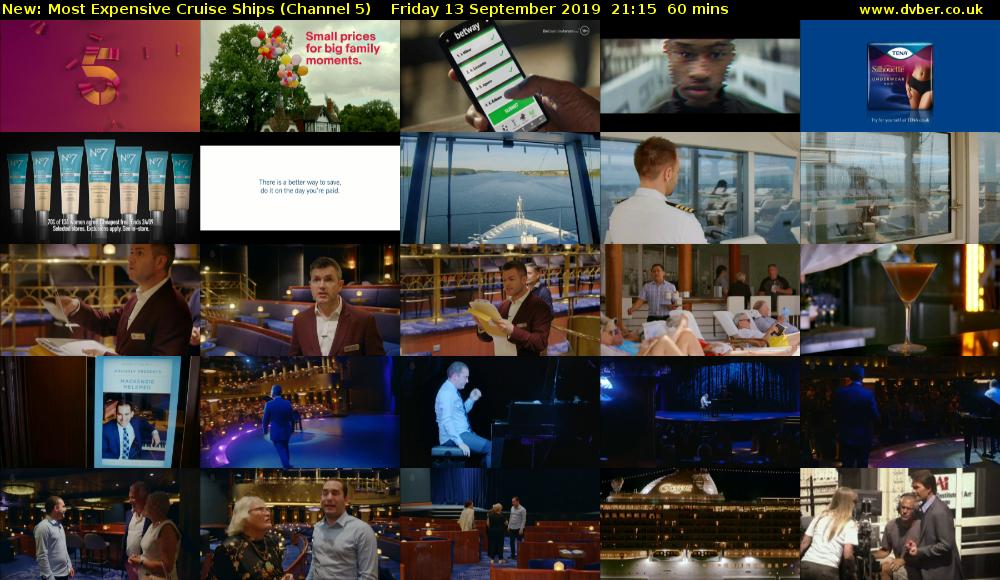 Most Expensive Cruise Ships (Channel 5) Friday 13 September 2019 21:15 - 22:15