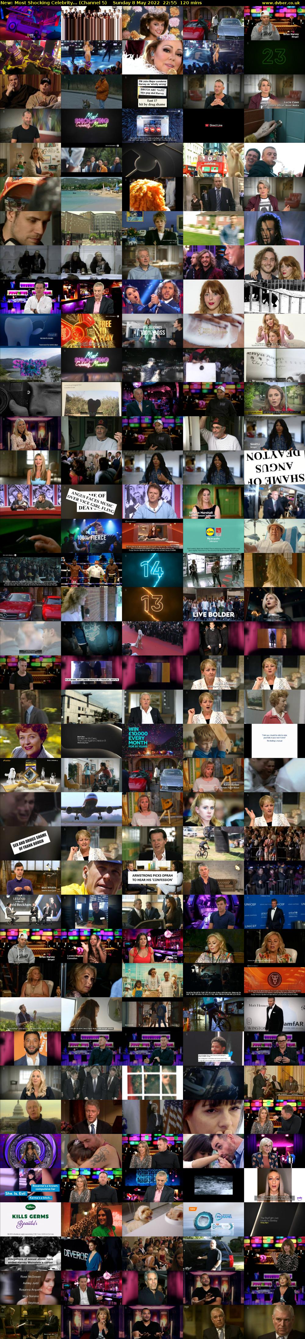 Most Shocking Celebrity... (Channel 5) Sunday 8 May 2022 22:55 - 00:55