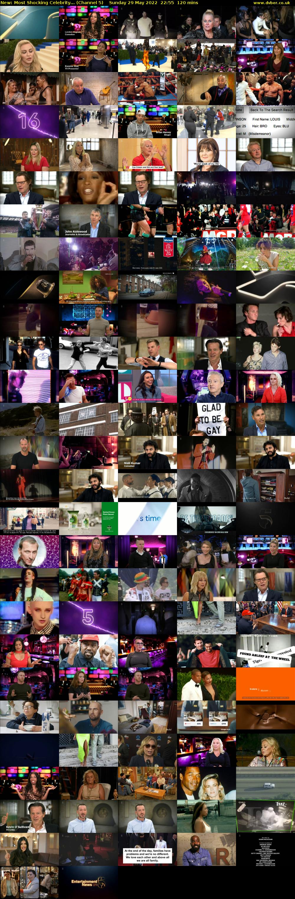 Most Shocking Celebrity... (Channel 5) Sunday 29 May 2022 22:55 - 00:55