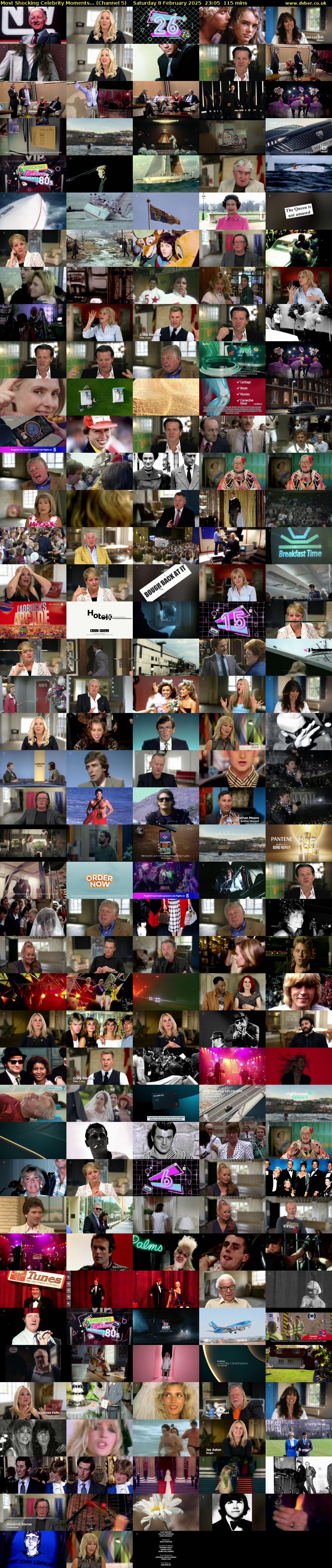 Most Shocking Celebrity Moments... (Channel 5) Saturday 8 February 2025 23:05 - 01:00