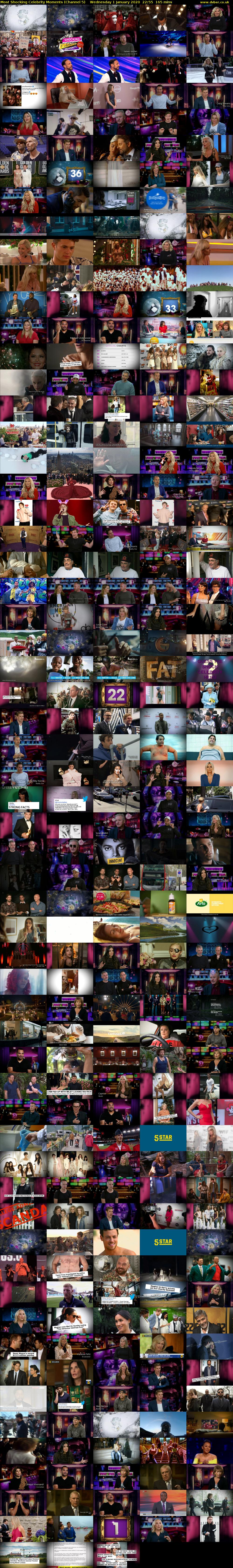Most Shocking Celebrity Moments (Channel 5) Wednesday 1 January 2020 22:55 - 01:40