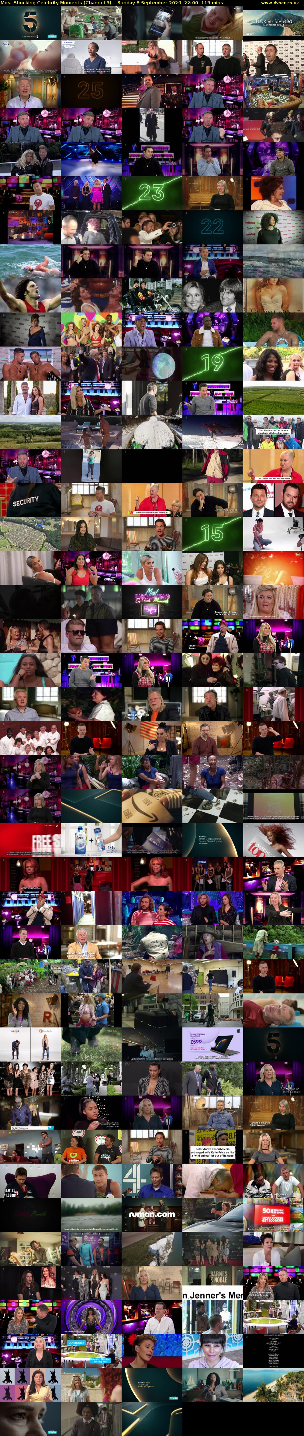 Most Shocking Celebrity Moments (Channel 5) Sunday 8 September 2024 22:00 - 23:55