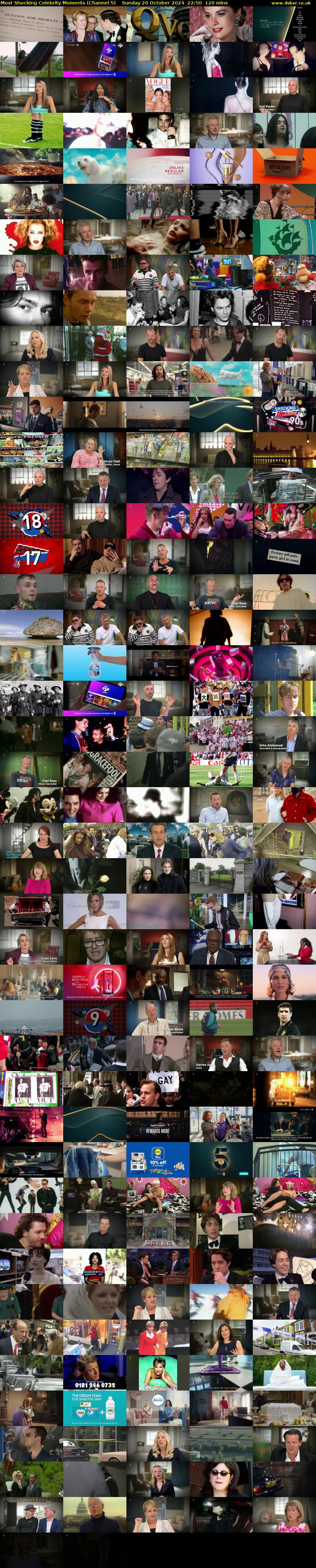 Most Shocking Celebrity Moments (Channel 5) Sunday 20 October 2024 22:50 - 00:50