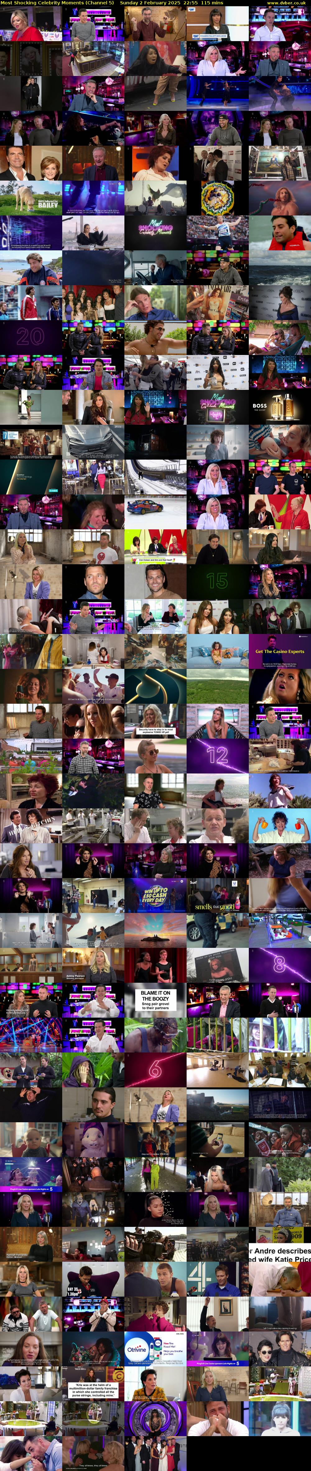 Most Shocking Celebrity Moments (Channel 5) Sunday 2 February 2025 22:55 - 00:50