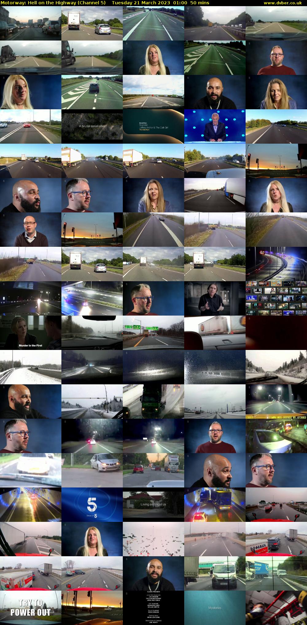 Motorway: Hell on the Highway (Channel 5) Tuesday 21 March 2023 01:00 - 01:50