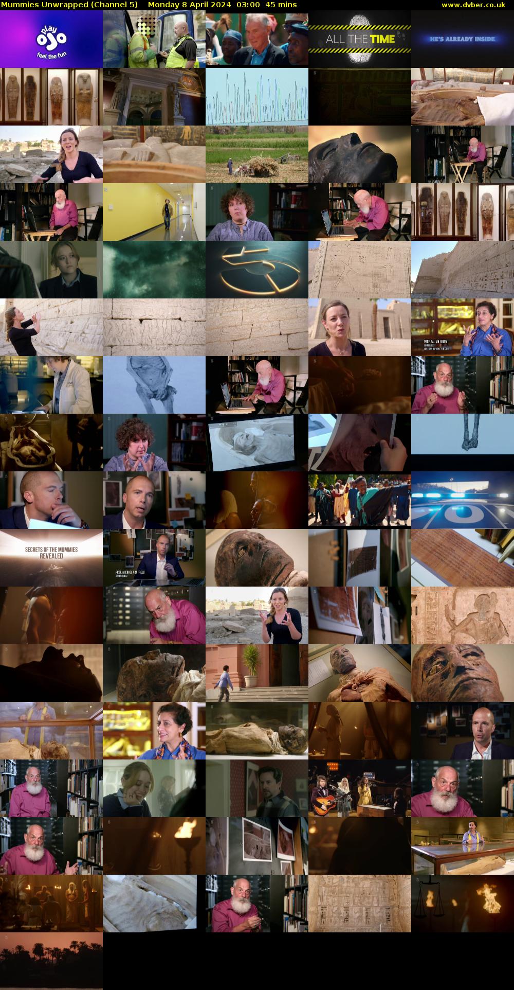Mummies Unwrapped (Channel 5) Monday 8 April 2024 03:00 - 03:45