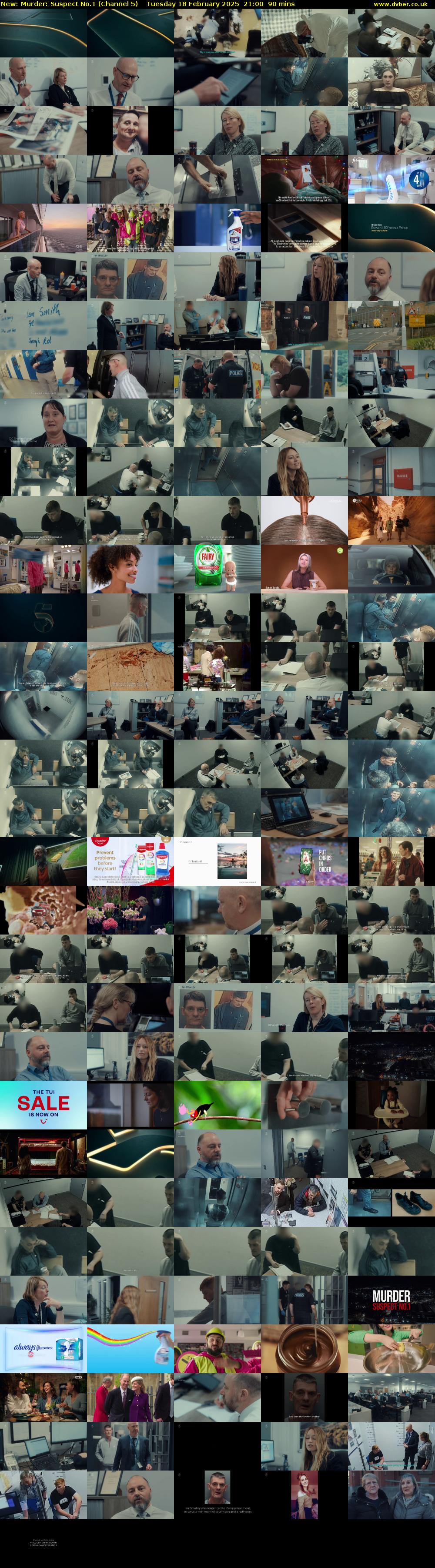 Murder: Suspect No.1 (Channel 5) Tuesday 18 February 2025 21:00 - 22:30