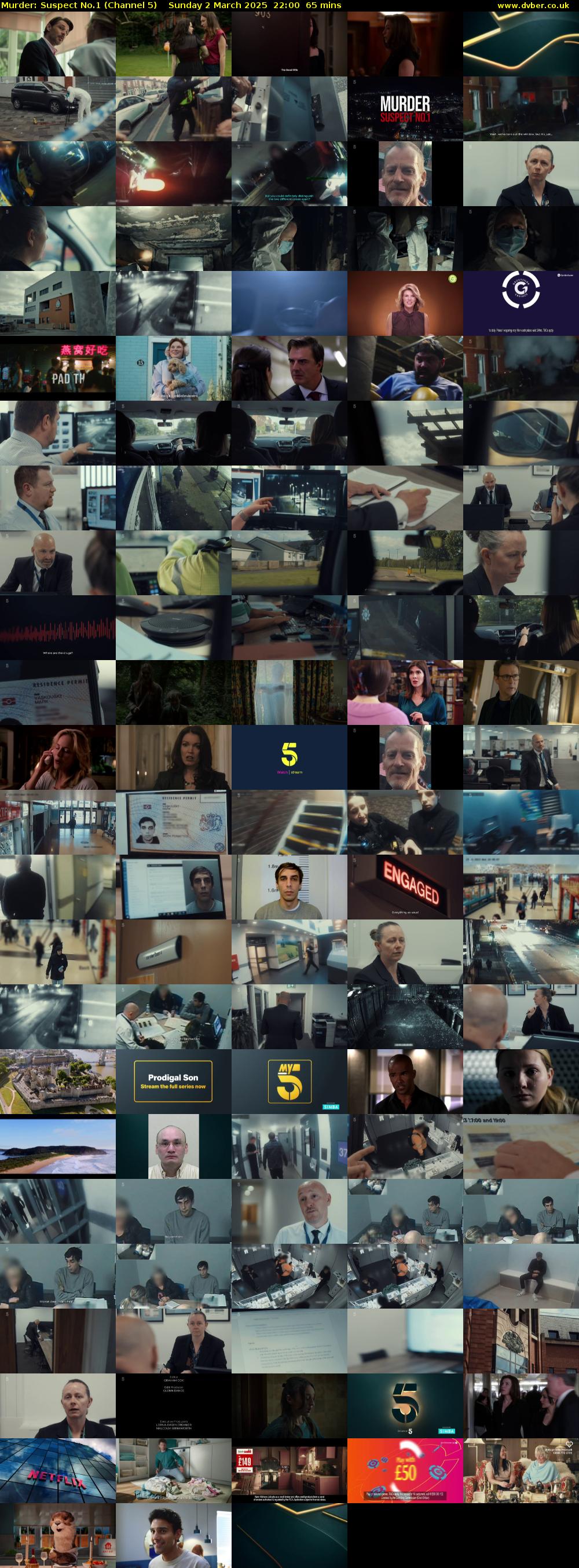 Murder: Suspect No.1 (Channel 5) Sunday 2 March 2025 22:00 - 23:05
