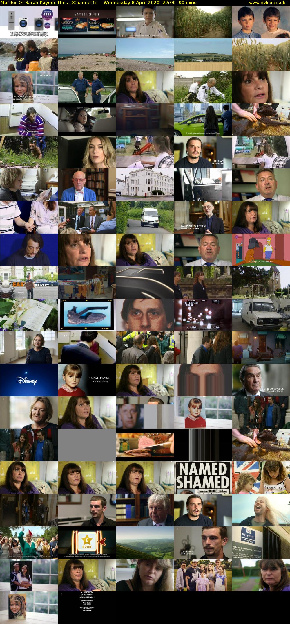 Murder Of Sarah Payne: The... (Channel 5) Wednesday 8 April 2020 22:00 - 23:30