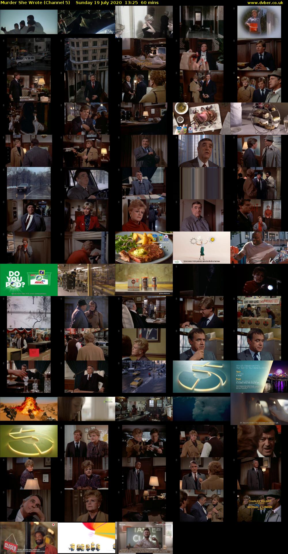 Murder She Wrote (Channel 5) Sunday 19 July 2020 13:25 - 14:25