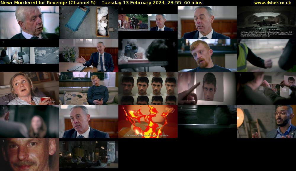 Murdered for Revenge (Channel 5) Tuesday 13 February 2024 23:55 - 00:55