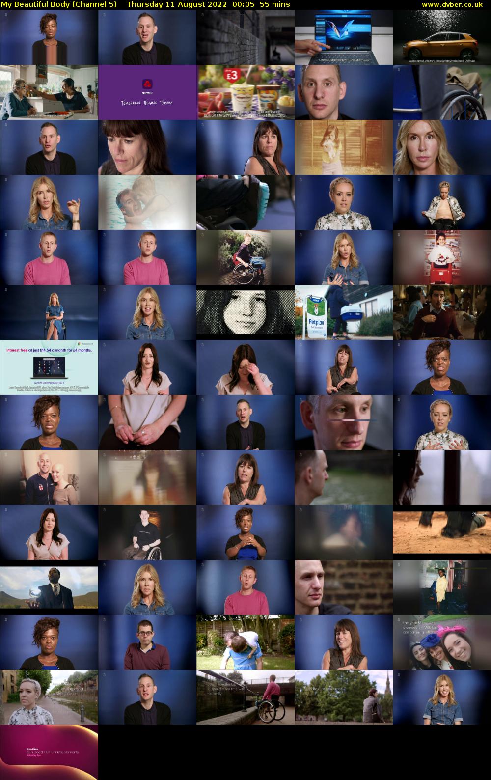 My Beautiful Body (Channel 5) Thursday 11 August 2022 00:05 - 01:00