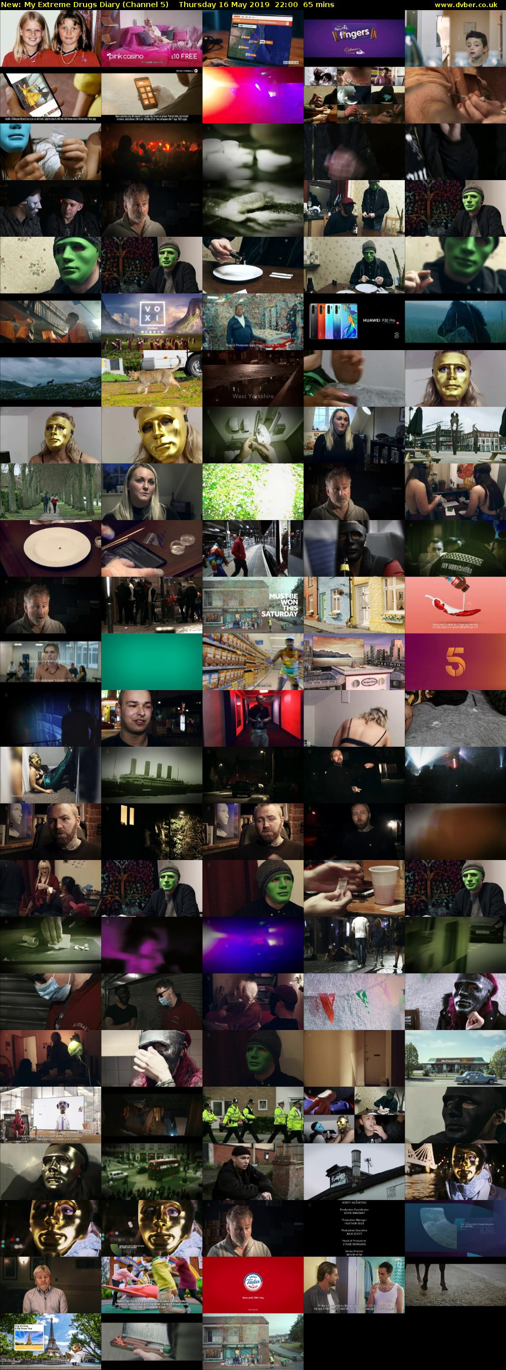 My Extreme Drugs Diary (Channel 5) Thursday 16 May 2019 22:00 - 23:05