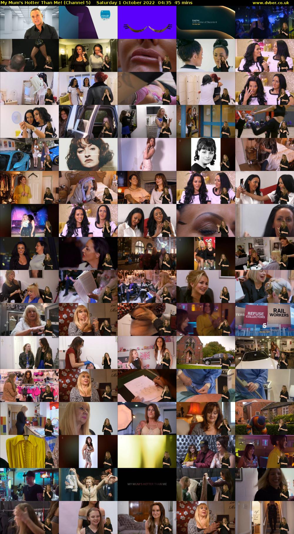 My Mum's Hotter Than Me! (Channel 5) Saturday 1 October 2022 04:35 - 05:20