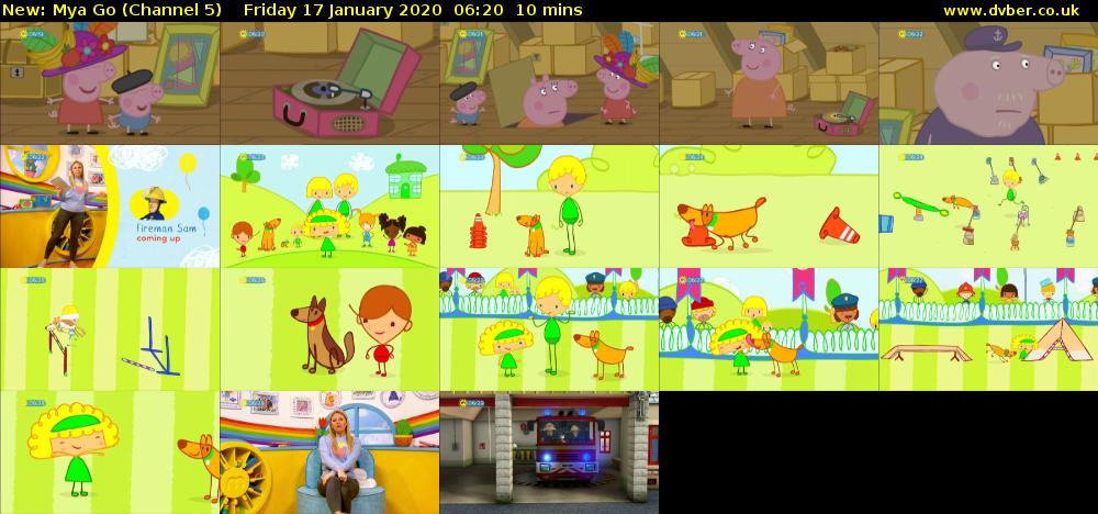 Mya Go (Channel 5) Friday 17 January 2020 06:20 - 06:30
