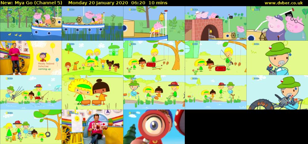Mya Go (Channel 5) Monday 20 January 2020 06:20 - 06:30