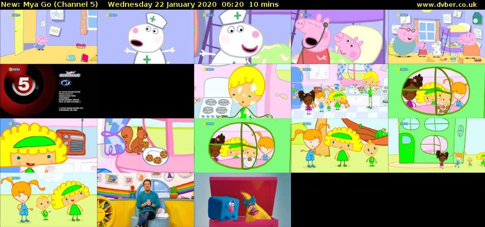 Mya Go (Channel 5) Wednesday 22 January 2020 06:20 - 06:30