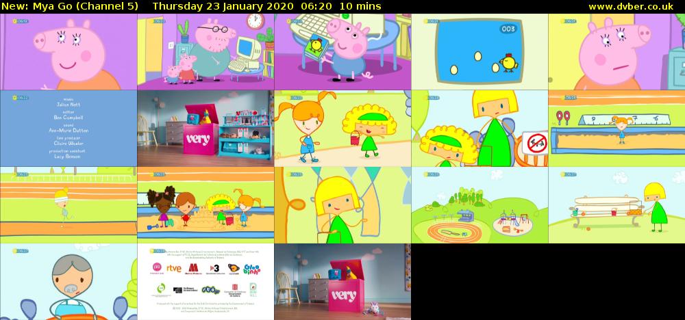 Mya Go (Channel 5) Thursday 23 January 2020 06:20 - 06:30