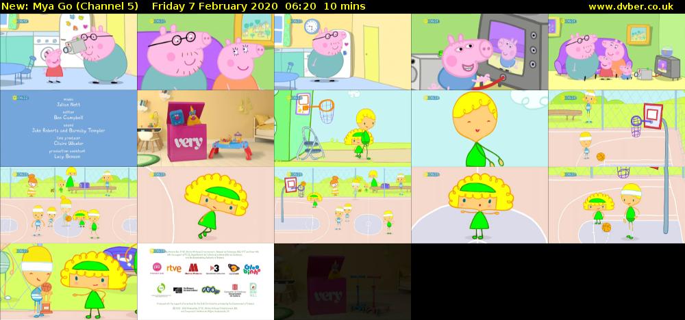 Mya Go (Channel 5) Friday 7 February 2020 06:20 - 06:30