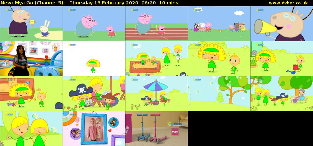 Mya Go (Channel 5) Thursday 13 February 2020 06:20 - 06:30