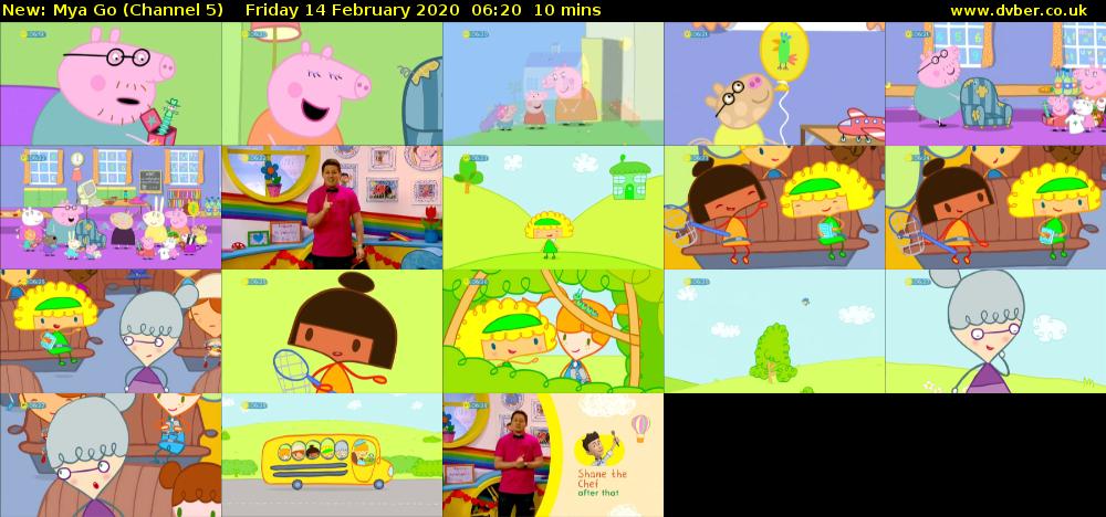 Mya Go (Channel 5) Friday 14 February 2020 06:20 - 06:30