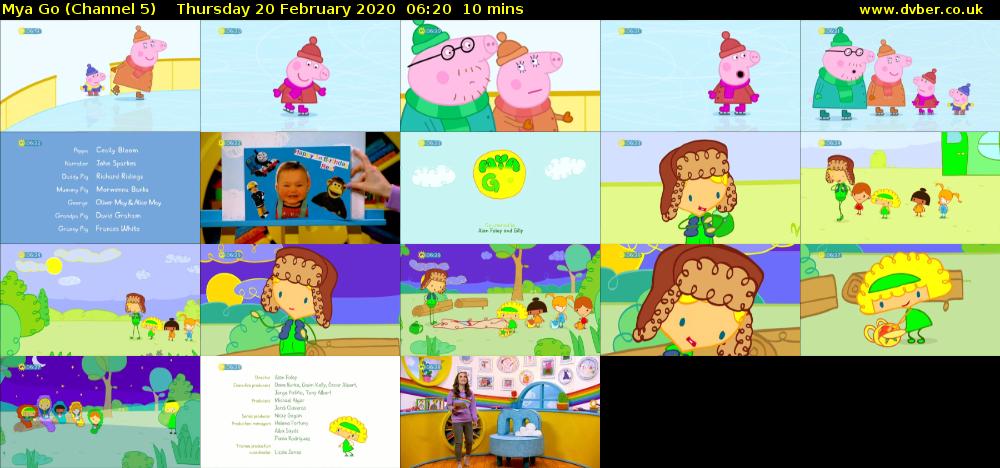 Mya Go (Channel 5) Thursday 20 February 2020 06:20 - 06:30