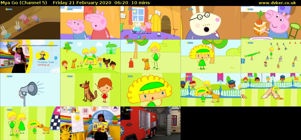 Mya Go (Channel 5) Friday 21 February 2020 06:20 - 06:30