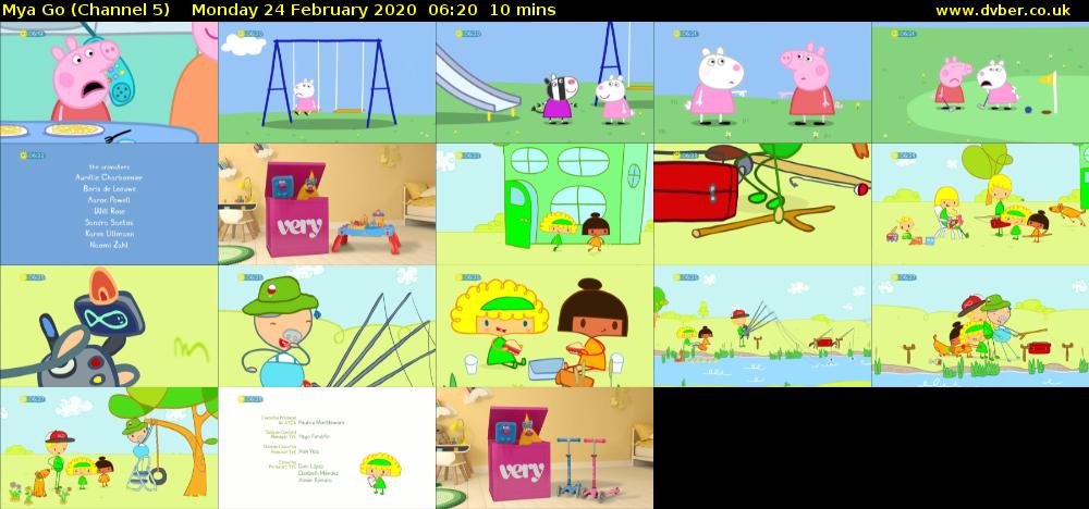 Mya Go (Channel 5) Monday 24 February 2020 06:20 - 06:30