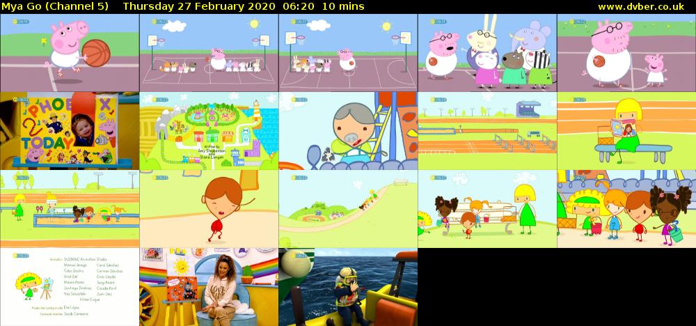 Mya Go (Channel 5) Thursday 27 February 2020 06:20 - 06:30