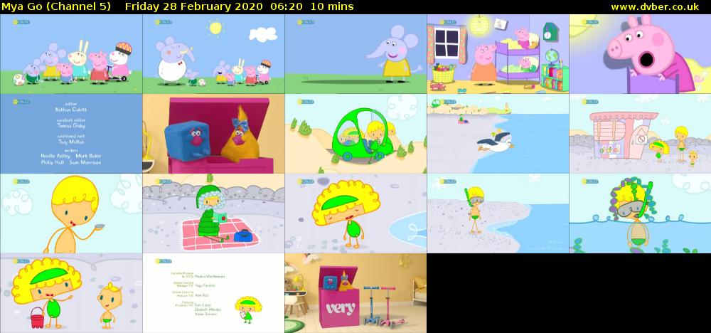Mya Go (Channel 5) Friday 28 February 2020 06:20 - 06:30