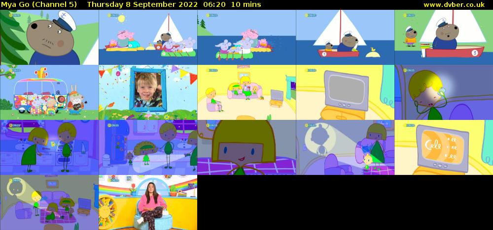 Mya Go (Channel 5) Thursday 8 September 2022 06:20 - 06:30