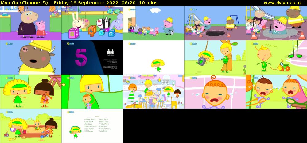 Mya Go (Channel 5) Friday 16 September 2022 06:20 - 06:30
