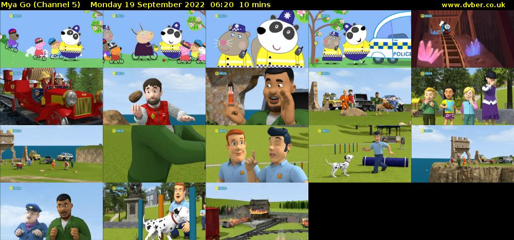 Mya Go (Channel 5) Monday 19 September 2022 06:20 - 06:30