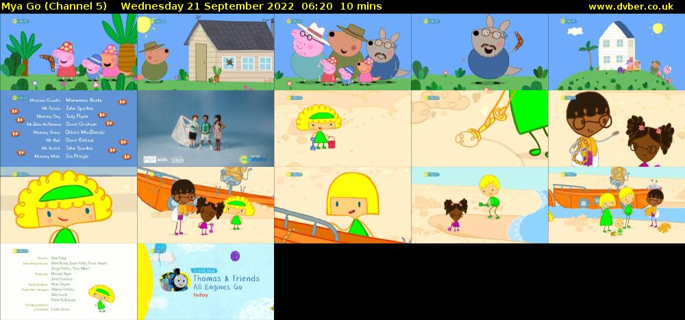 Mya Go (Channel 5) Wednesday 21 September 2022 06:20 - 06:30