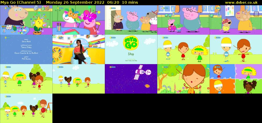 Mya Go (Channel 5) Monday 26 September 2022 06:20 - 06:30