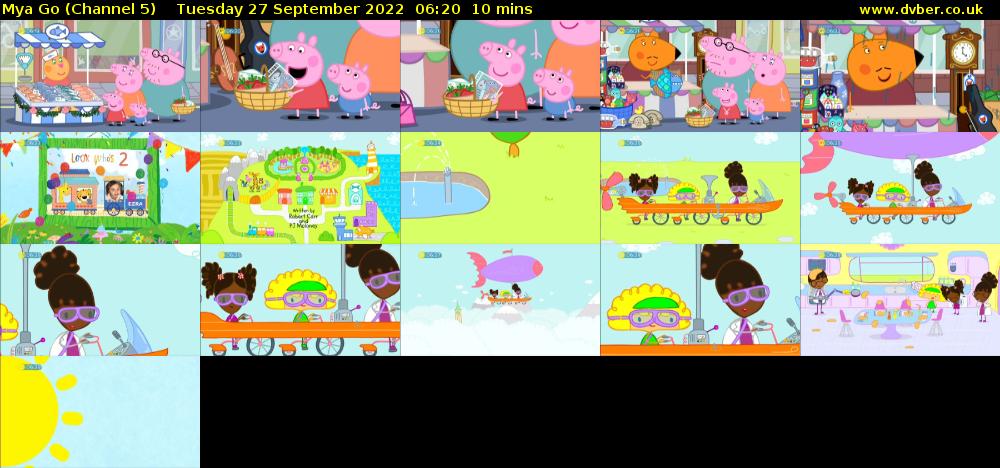 Mya Go (Channel 5) Tuesday 27 September 2022 06:20 - 06:30